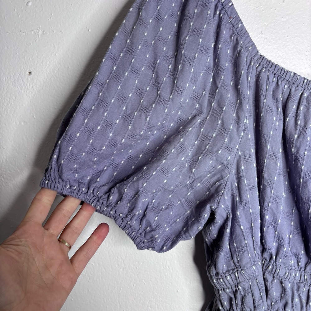 Madewell Smocked Waist Crop Top Lavender Size L EUC - Picture 9 of 9